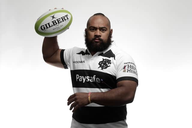 Tongan prop Loni Uhila during a Barbarians squad photocall in 2018. Picture: Julian Finney/Getty Images