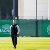 Celtic manager Brendan Rodgers during a Celtic training session at Lennoxtown.