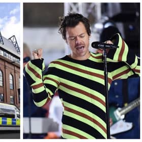 Dylan Wood fell from a stand at Ibrox Stadium during the Harry Styles concert in Glasgow.