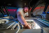 Dr Ross Donaldson checks the telescope at Heriot-Watt University’s new HOGS facility in Edinburgh. Picture by Chris Watt Photograph