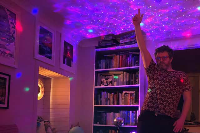 Alan Bissett gets his disco lights and groove on for his online 'hoose perties.'