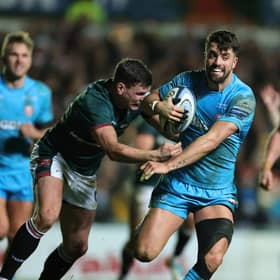 Scotland fly-half Adam Hastings was injured playing for Gloucester against Leicester Tigers on Christmas Eve. (Photo by David Rogers/Getty Images)