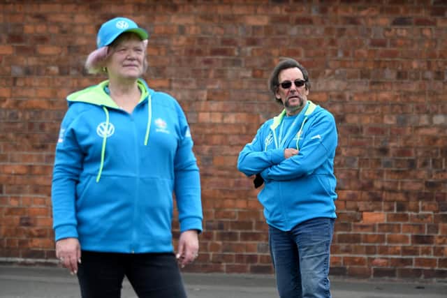 Elaine Wilson and Jim Holmes are veteran volunteers who have signed up to help provide a warm Glasgow welcome for Euro 2020. Picture: John Devlin