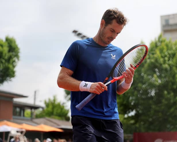 Andy Murray was beaten by Stan Wawrinka in the Bordeaux Challenger event. (Photo by ROMAIN PERROCHEAU/AFP via Getty Images)