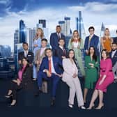 The Apprentice 2023 Candidates: (Front row seated left to right) Denisha Kaur Bharj, Joe Phillips, Megan Hornby, Shannon Martin, Kevin D'Arcy, Emma Browne, (middle row left to right) Avi Sharma, Bradley Johnson, Mark Moseley, Shazia Hussain, Sohail Chowdhary, Rochelle Anthony, (Back Row left to right) Marnie Swindells, Simba Rwambiwa, Dani Donovan, Gregory Ebbs, Victoria Goulbourne, and Reece Donnelly, the new candidates for this year's BBC One contest, The Apprentice.