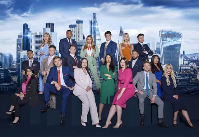 The Apprentice 2023 Candidates: (Front row seated left to right) Denisha Kaur Bharj, Joe Phillips, Megan Hornby, Shannon Martin, Kevin D'Arcy, Emma Browne, (middle row left to right) Avi Sharma, Bradley Johnson, Mark Moseley, Shazia Hussain, Sohail Chowdhary, Rochelle Anthony, (Back Row left to right) Marnie Swindells, Simba Rwambiwa, Dani Donovan, Gregory Ebbs, Victoria Goulbourne, and Reece Donnelly, the new candidates for this year's BBC One contest, The Apprentice.