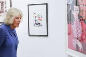 Queen Camilla during her visit to see the exhibition of Chaos and Control, Printmaking in Scotland Now, as part of the bicentenary celebrations for the Royal Scottish Academy of Art and Architecture (RSA) in Edinburgh.