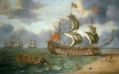 The sinking scene, painted by artist Johan Danckerts
Pic: Royal Museums Greenwich