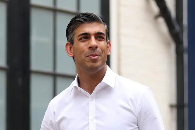 Rishi Sunak, former Chancellor of the Exchequer, leaves his home after launching his campaign to be the next leader of the Conservative Party