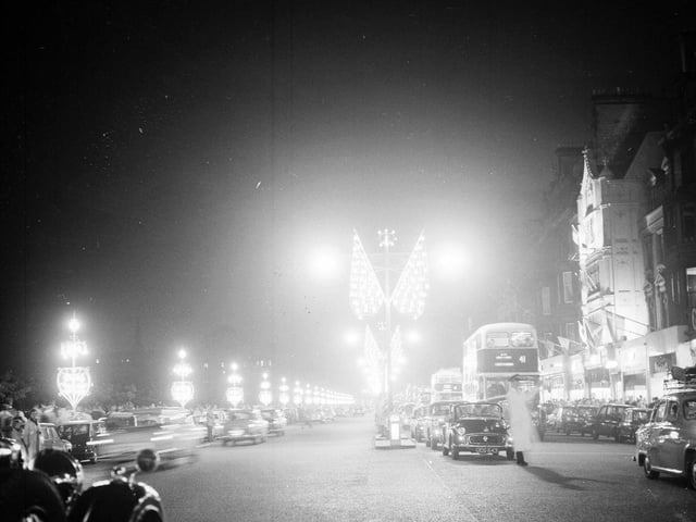 Special street lighting was added to Princes Street for the Edinburgh International Festival in 1962.