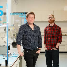 Novosound co-founders Dave Hughes and Dan Irving. Picture: Stewart Attwood