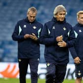 Real Betis manager Manuel Pellegrini during a training session at Ibrox on Wednesday. (Photo by Alan Harvey / SNS Group)