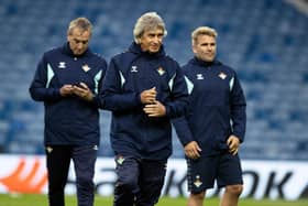 Real Betis manager Manuel Pellegrini during a training session at Ibrox on Wednesday. (Photo by Alan Harvey / SNS Group)
