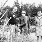 Queen Elizabeth II and the Duke of Edinburgh with sons Prince Andrew, left, and Prince Edward, at Balmoral to celebrate their Silver Wedding anniversary.