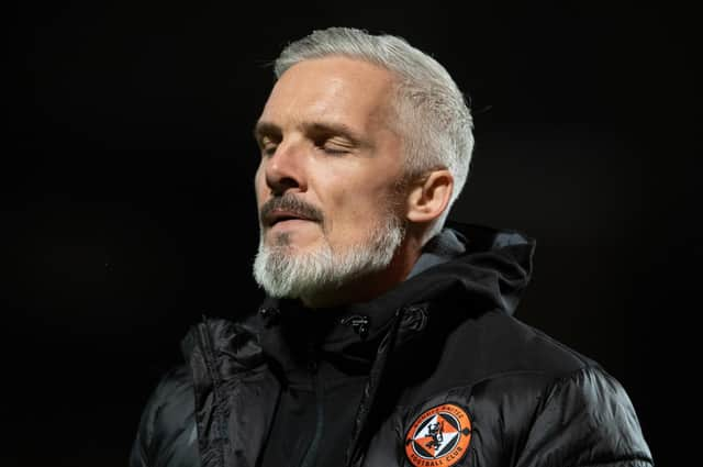 Jim Goodwin endured an uncomfortable first outing as Dundee United manager against former club Aberdeen  (Photo by Mark Scates / SNS Group)