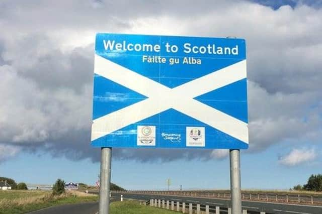 The Scottish border was the scene of the protests yesterday