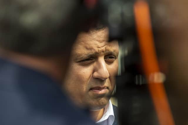 Scottish Labour Party leader Anas Sarwar on the campaign trail in Hamilton. Picture: Lisa Ferguson