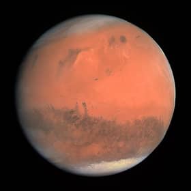 True color image of Mars taken by the OSIRIS instrument on the ESA Rosetta spacecraft during its February 2007 flyby of the planet. PIC: OSIRIS/CC
