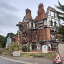 The charred remains of the former Lundin Links Hotel before demolition started