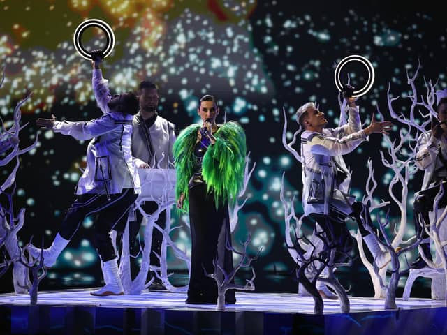 ROTTERDAM, NETHERLANDS - MAY 21: Go_A of Ukraine during the 65th Eurovision Song Contest dress rehearsal held at Rotterdam Ahoy on May 21, 2021 in Rotterdam, Netherlands. (Photo by Dean Mouhtaropoulos/Getty Images)