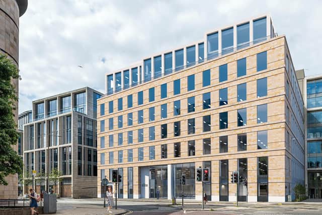 A CGI of the proposed redevelopment of Edinburgh One at 60 Morrison Street, which would include two additional floors providing panoramic city views and an extensive roof terrace.