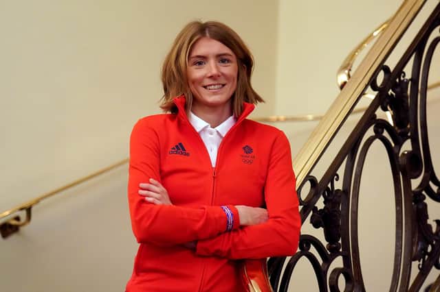 Beth Potter during the Team GB Paris 2024 triathlon team announcement at The Savoy London.