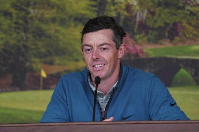Rory McIlroy speaks to the media in the build up to the 86th edition of The Masters. Picture: Augusta National Golf Club