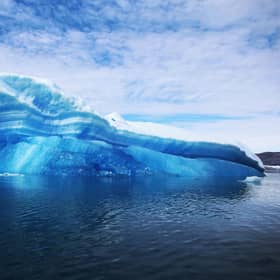 Icebergs calved from the nearby Twin Glaciers are seen floating off Qaqortoq, Greenland, amid rising temperatures (Picture: Joe Raedle/Getty Images)