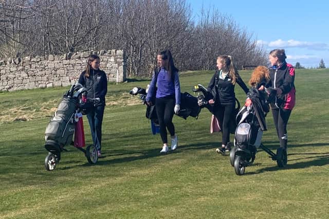 Carys Irvine, one of the Stephen Gallacher Foundation ambassadors, took this photograph of squad members enjoying being back out on the course together as Covid-19 restrictions were lifted. Picture: Carys Irvine