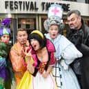 Snow White And The Seven Dwarfs at the Festival Theatre, with Clare Gray, Jordan Young, Francesca Ross, Allan Stewart and Grant Stott PIC: Greg Macvean / Capital Theatres