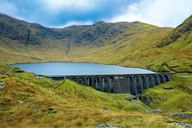 Cruachan Dam in Argyll holds back enough water to fil 4,440 Olympic-sized swimming pools.