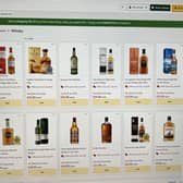 A screengrab reveals the Morrisons pricing error (top left) on a bottle of Glenlivet single malt whisky
Pic: Saltire