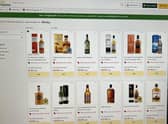 A screengrab reveals the Morrisons pricing error (top left) on a bottle of Glenlivet single malt whisky
Pic: Saltire