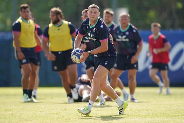Finn Russell was able to take full part in training despite taking a blow to the ribs against South Africa.