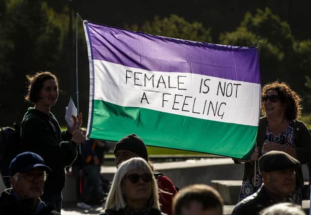 People protest against the Gender Recognition Reform Bill at a rally organised by For Women Scotland (Picture: Lisa Ferguson)