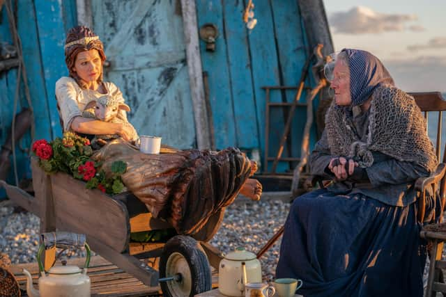 Shirley Henderson and Vanessa Redgrave as Saucy Nancy and Peg, in Worzel Gummidge, the BBC One Christmas Eve comedy film in which the two actresses sing together.