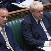 Foreign secretary Dominic Raab with Prime Minister Boris Johnson in the House of Commons. Picture: PA