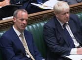 Foreign secretary Dominic Raab with Prime Minister Boris Johnson in the House of Commons. Picture: PA