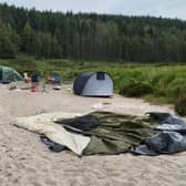 Photo issued by Forestry and Land Scotland of litter and abandoned tents at Loch Grannoch on 8 July 2020. PIC: Forestry and Land Scotland/PA Wire