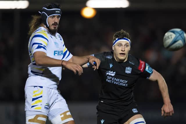 Rory Darge, right, played 67 minutes for Glasgow Warriors against Zebre on Friday. (Photo by Ross MacDonald / SNS Group)