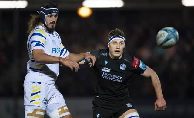 Rory Darge, right, played 67 minutes for Glasgow Warriors against Zebre on Friday.  (Photo by Ross MacDonald / SNS Group)