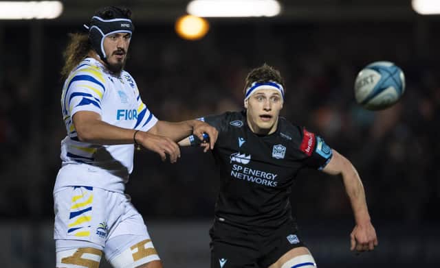 Rory Darge, right, played 67 minutes for Glasgow Warriors against Zebre on Friday. (Photo by Ross MacDonald / SNS Group)
