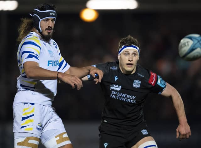 Rory Darge, right, played 67 minutes for Glasgow Warriors against Zebre on Friday.  (Photo by Ross MacDonald / SNS Group)