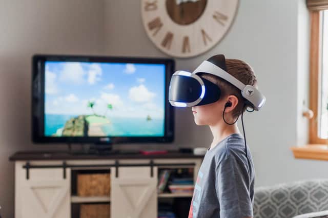 Virtual reality headsets are used in gaming, but also have applications in healthcare