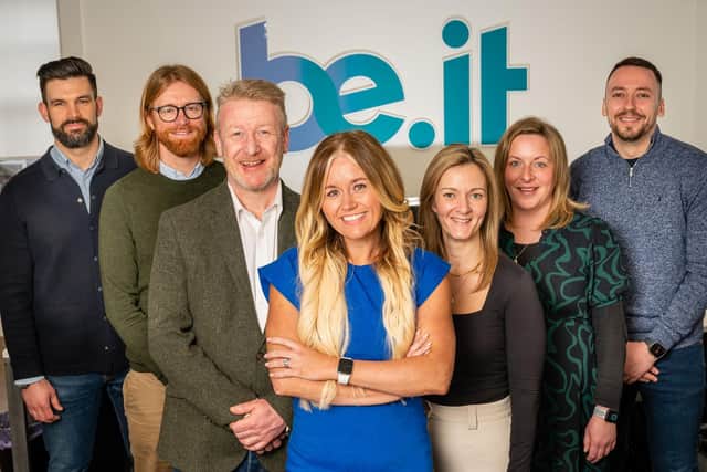 MD Nikola Kelly (centre) with, from left, other MBO team members Matt Druce, Freddie Kidd, Gareth Biggerstaff, Christina Hall, Caroline Ross, and Michael Phair. Picture: contributed.