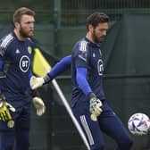 Zander Clark (left) and Craig Gordon during a Scotland training session at the Oriam in June last year. (Photo by Craig Williamson / SNS Group)