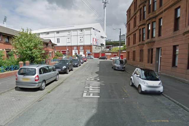 A man was shot in the back yesterday afternoon in Firhill Street in what police have described as a targeted attack
