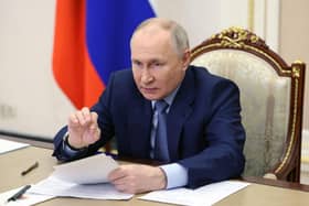 Russian president Vladimir Putin, pictured here earlier this month, has given a state of the nation address in Moscow. Picture: AFP via Getty Images