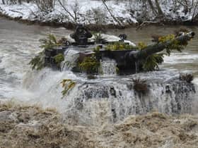 Handout photos of the Polish Defence Ministry shows Leopard 2A4 tanks at the military rest range in Zagan, Poland in 2013.