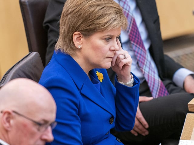Outgoing First Minister Nicola Sturgeon during her last First Minster's Questions (FMQs) in the main chamber of the Scottish Parliament in Edinburgh.